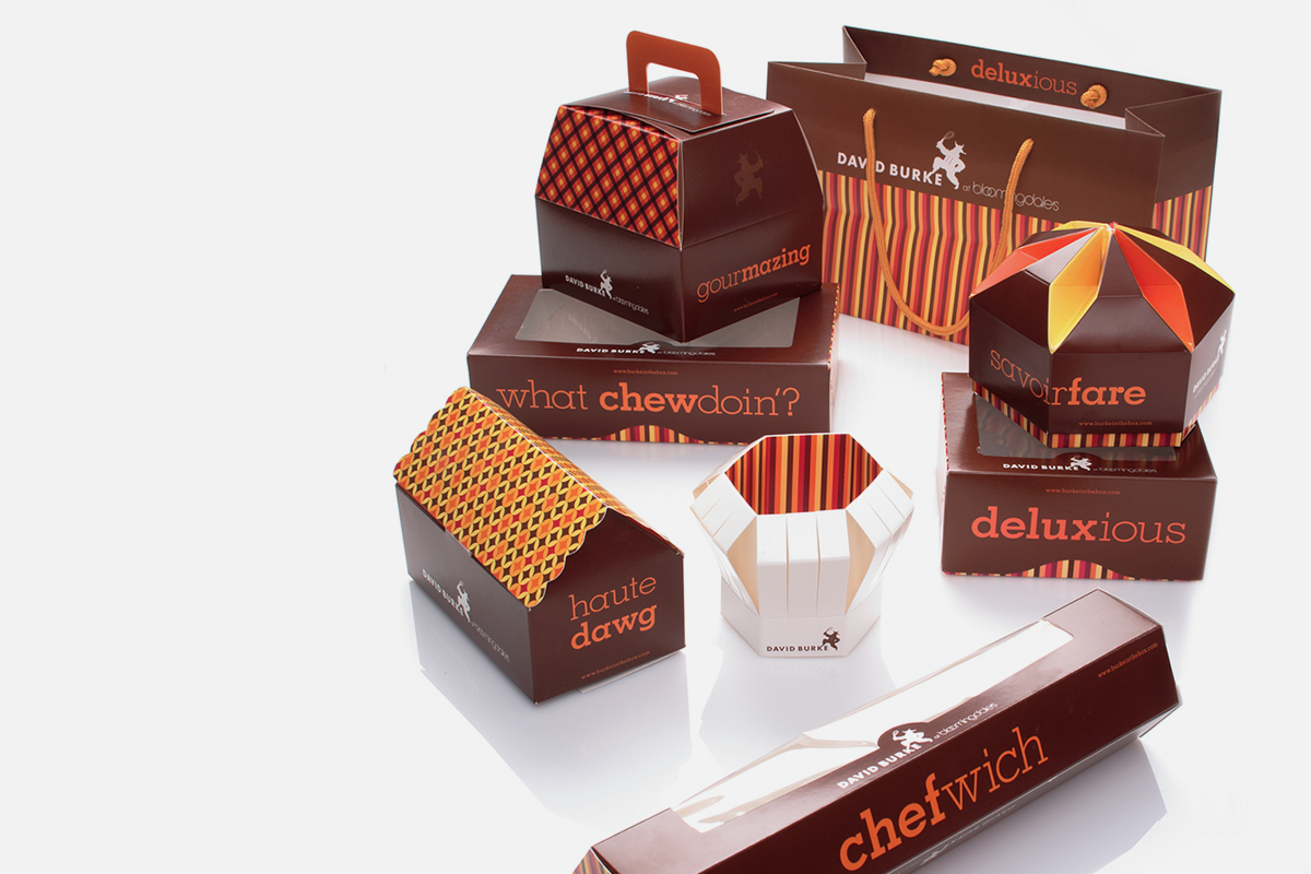 Branded packaging design for David Burke at Bloomingdale's