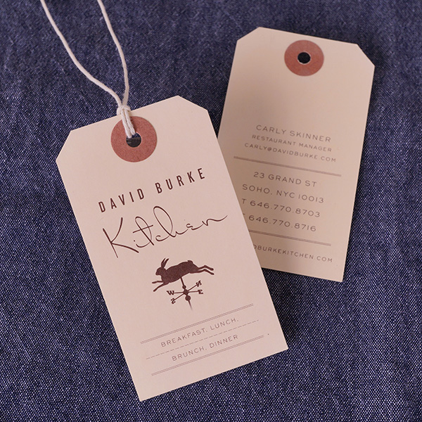 David Burke Kitchen Business Card Diecut Hang Tags