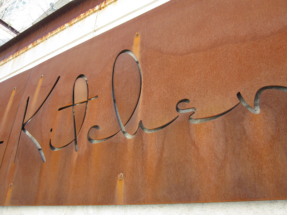 David Burke Kitchen Wraparound CorTen Facade Sign